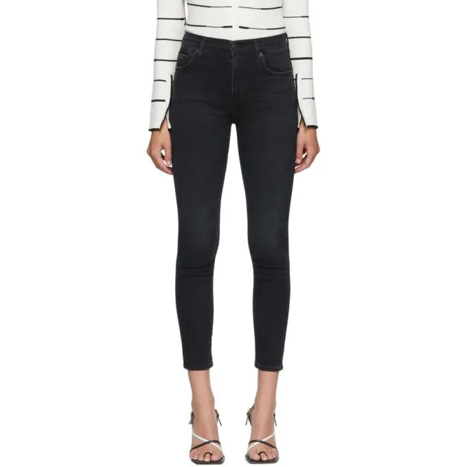 Citizens of Humanity Black Rocket Crop Skinny Jeans