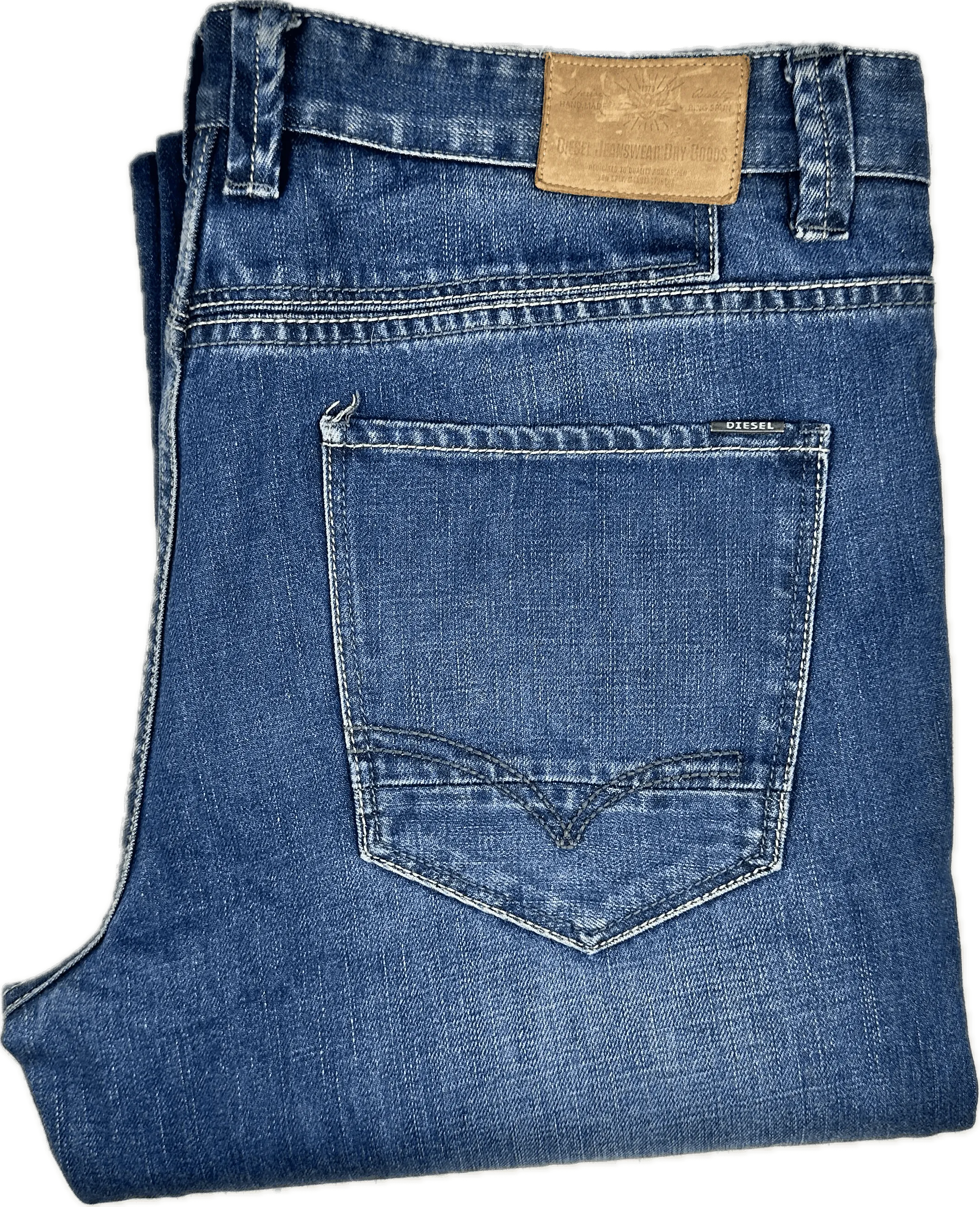 Diesel 'Relaxed Bootcut' Distressed Mens Jeans -Size 36/34