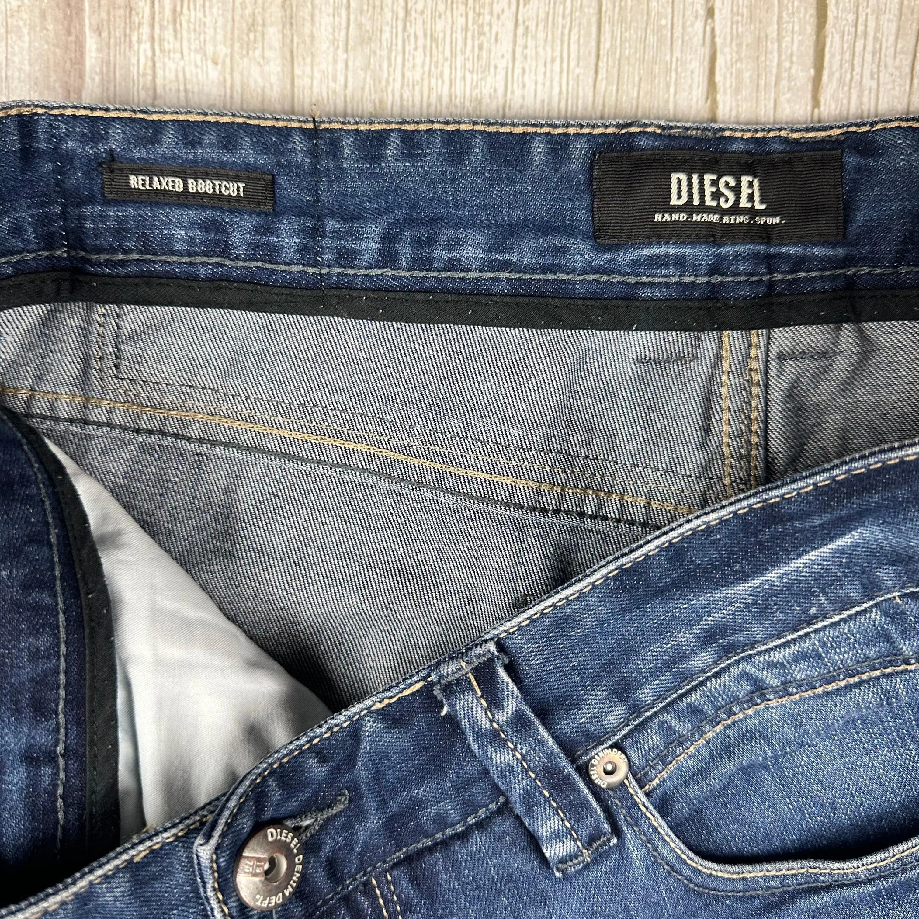 Diesel 'Relaxed Bootcut' Distressed Mens Jeans -Size 36/34