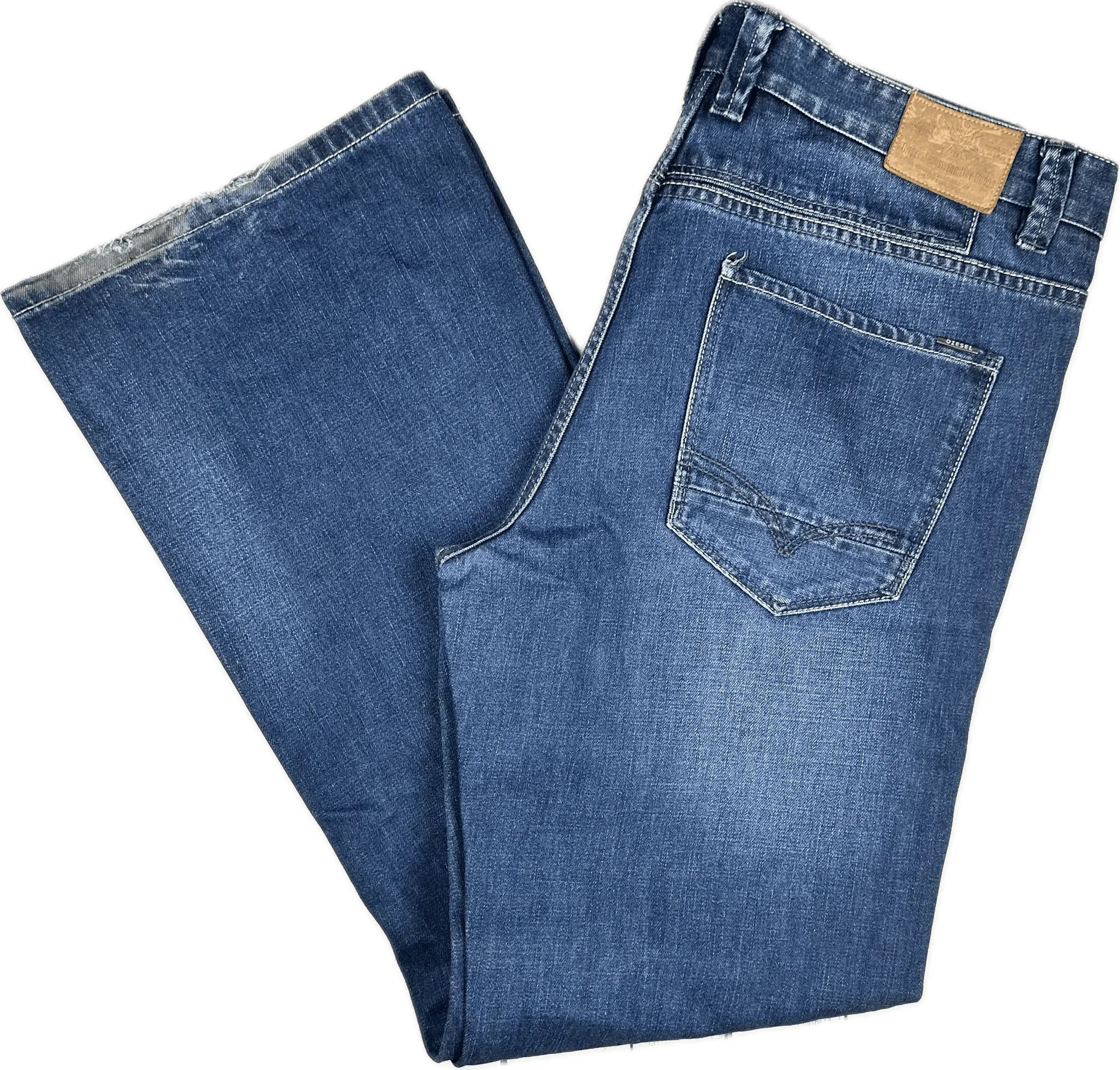 Diesel 'Relaxed Bootcut' Distressed Mens Jeans -Size 36/34