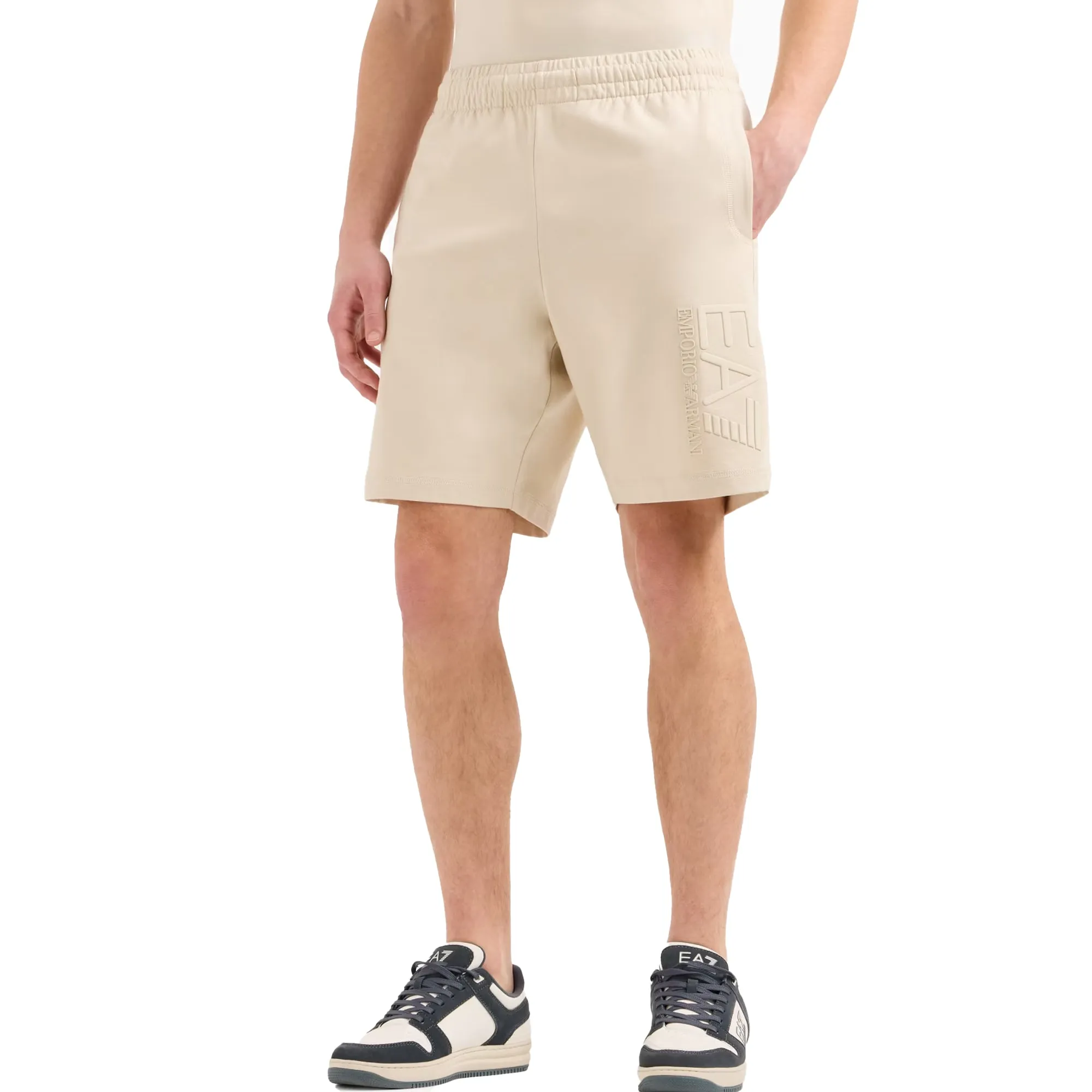 EA7 Emporio Armani Visibility Bermuda Shorts Almond Milk Beige