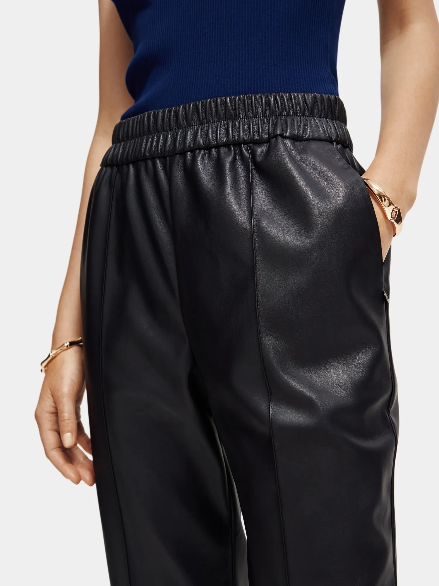 Estelle faux leather jogger pants
