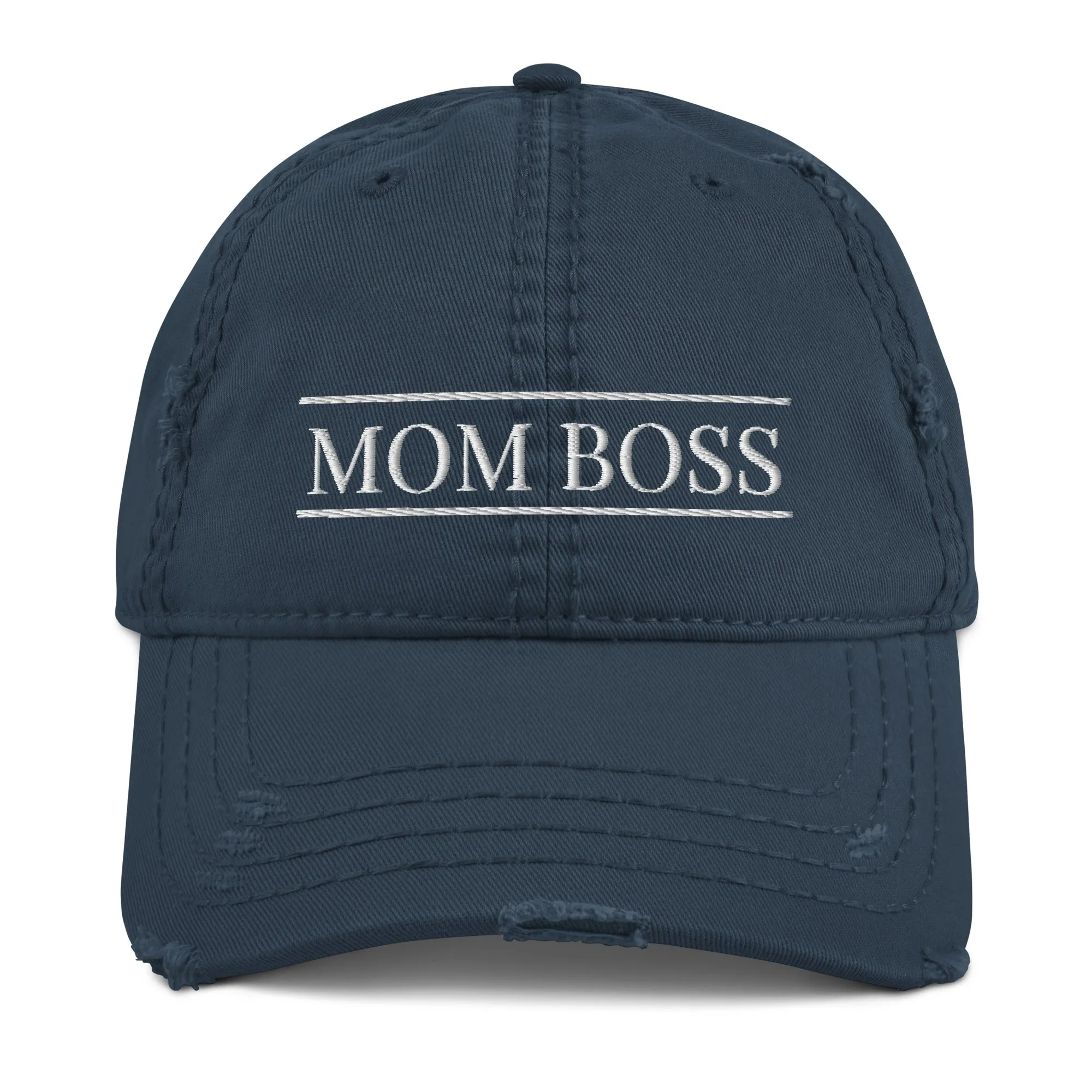 Mom Boss Distressed Dad Hat