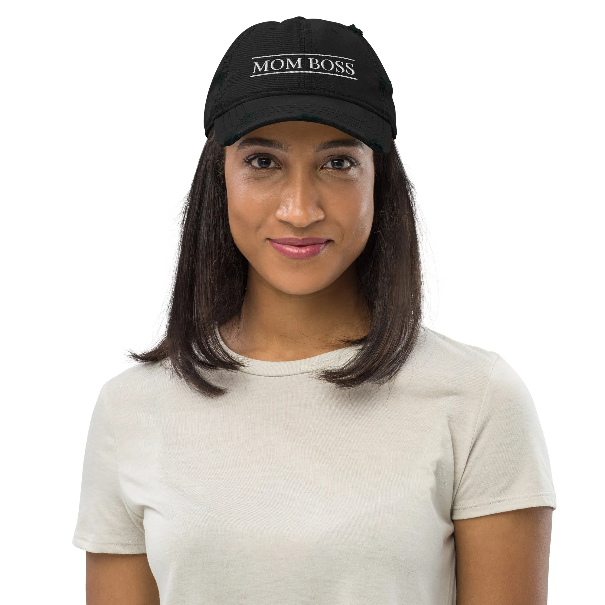 Mom Boss Distressed Dad Hat