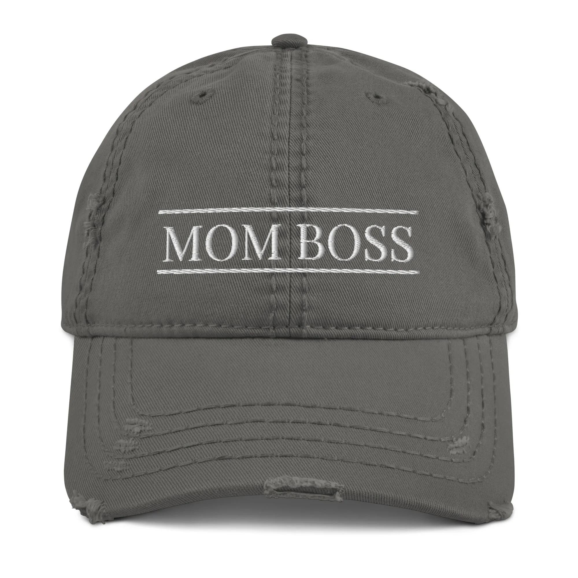 Mom Boss Distressed Dad Hat