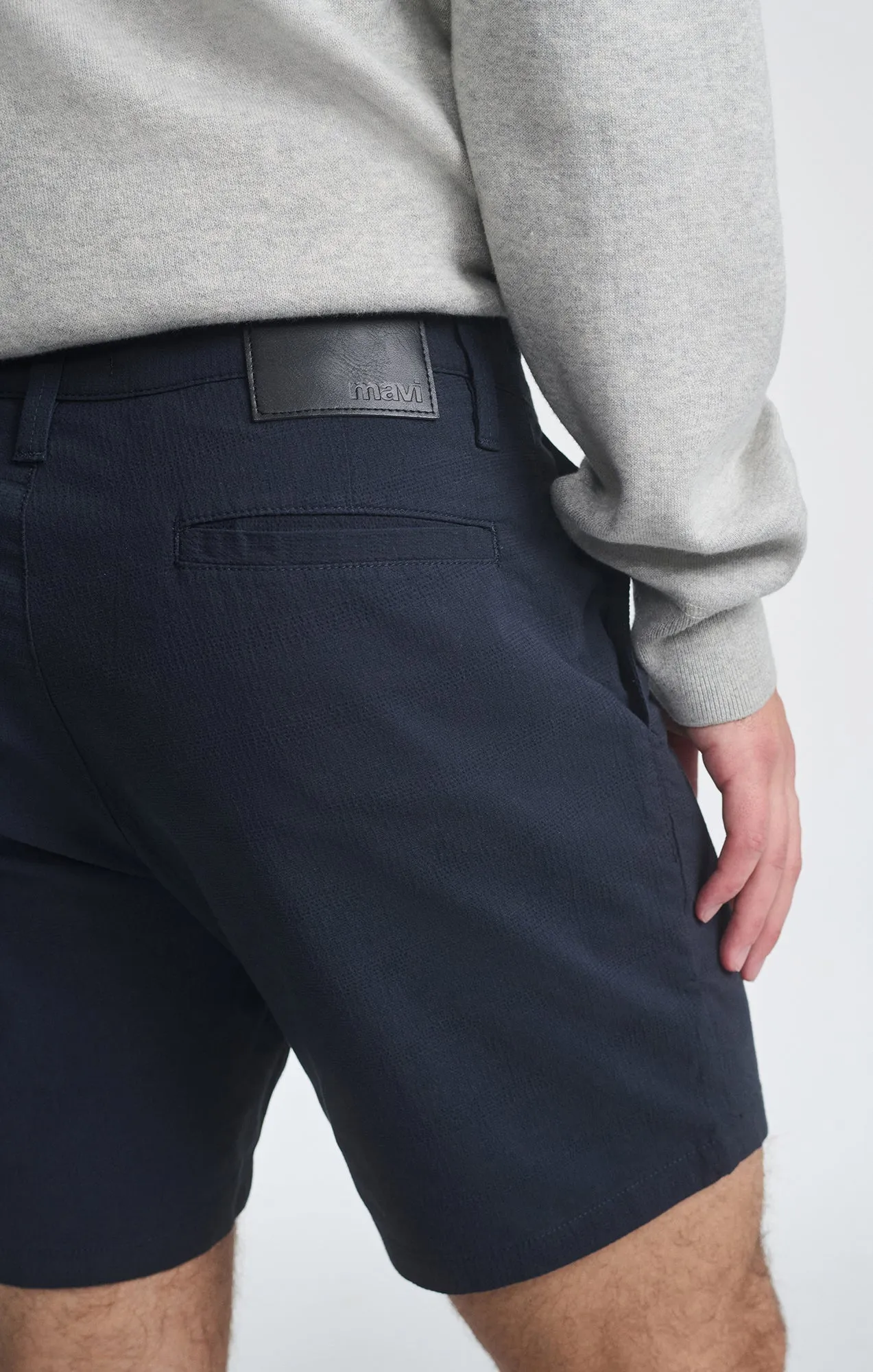 Nate Navy Seersucker Shorts 7