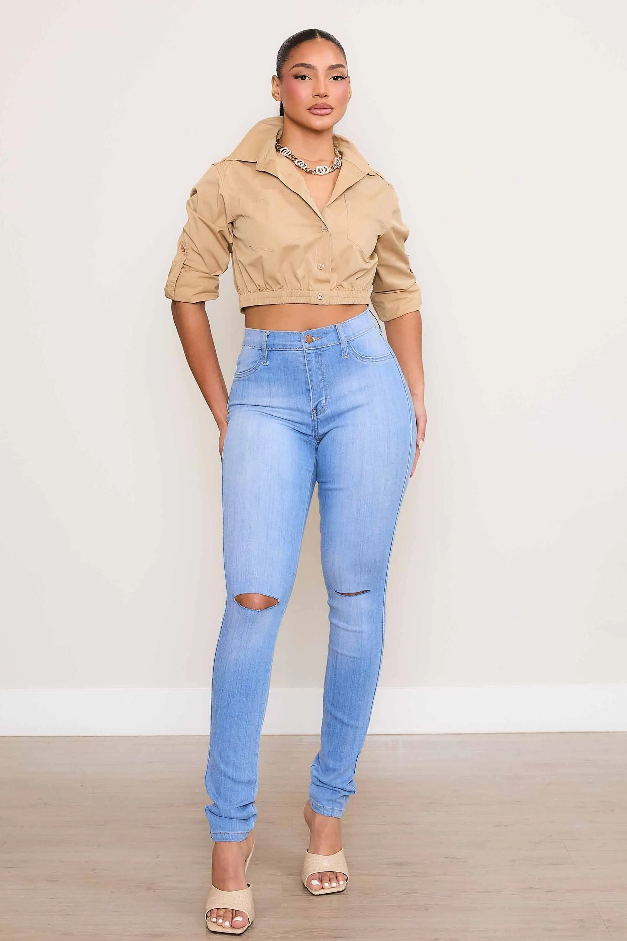 New Shark Bite Skinny Jeans