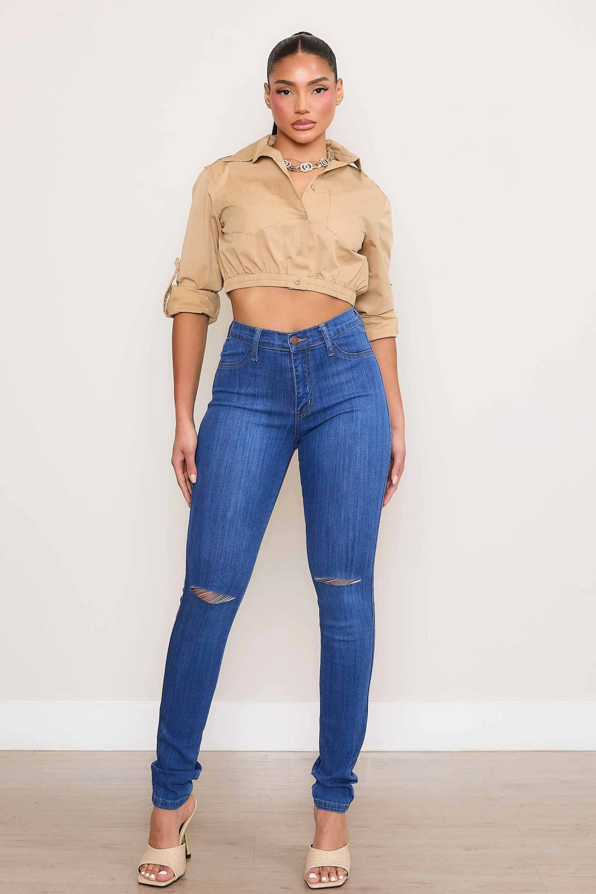 New Shark Bite Skinny Jeans