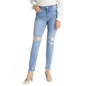 OMG Zoey Zip Skinny Distressed Skinny