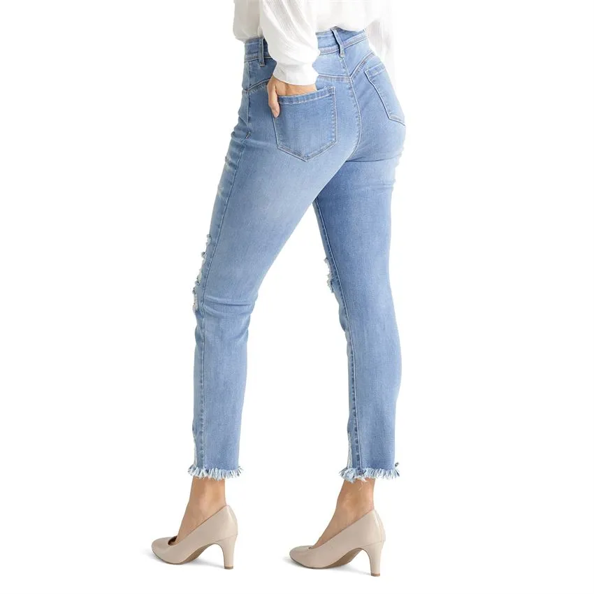 OMG Zoey Zip Skinny Distressed Skinny