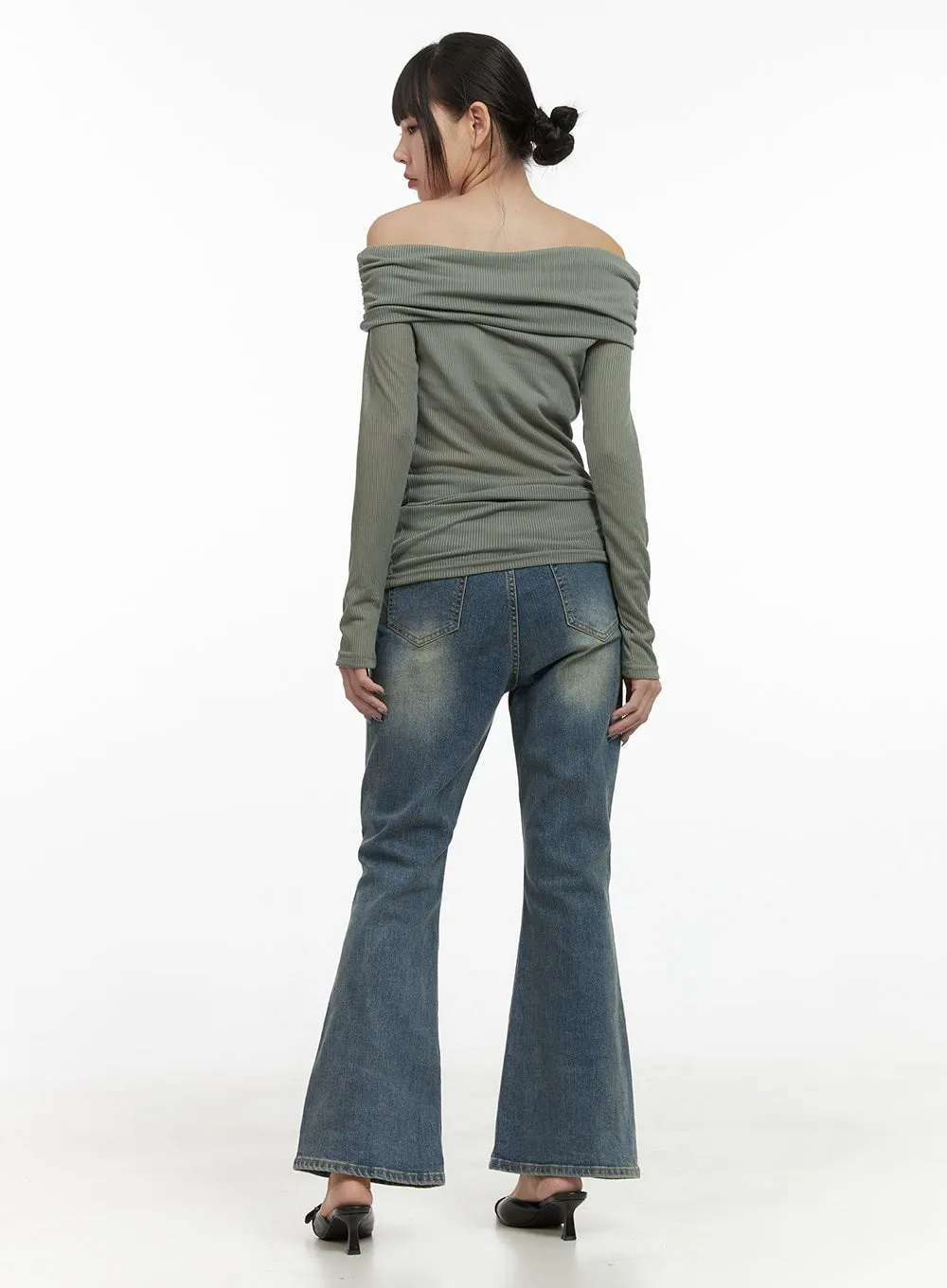 Skye Washed Long Bootcut Jeans OO401