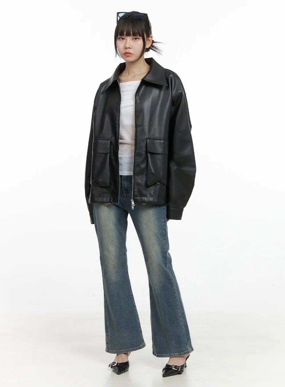 Skye Washed Long Bootcut Jeans OO401