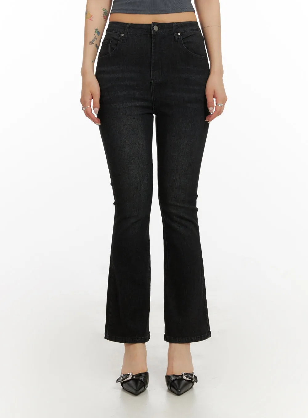 Slim Bootcut Cropped Jeans IY410
