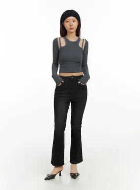 Slim Bootcut Cropped Jeans IY410