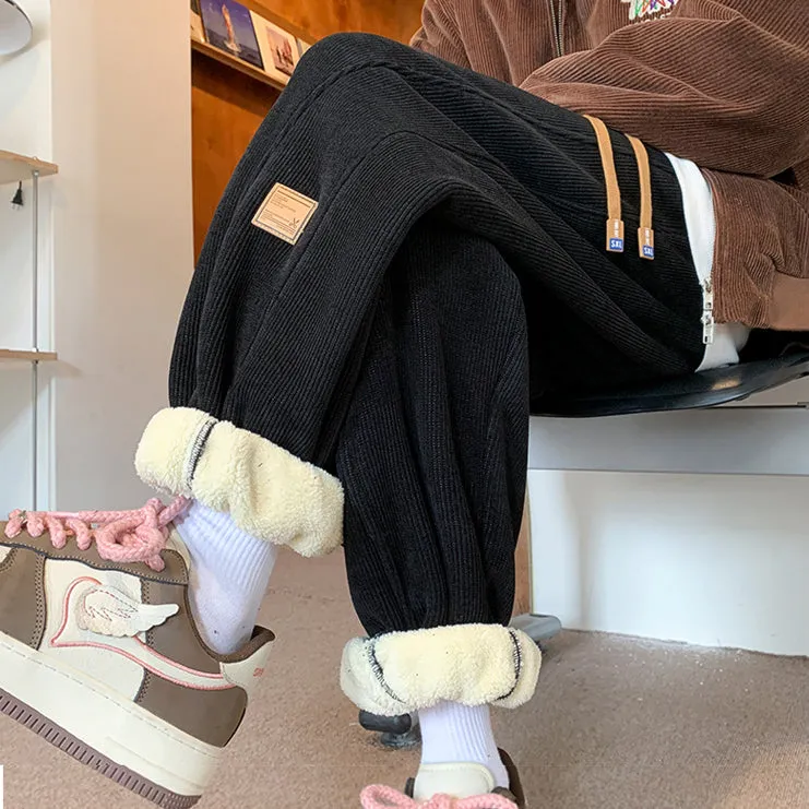 Winter Fleece Thickened Loose-Fit Harem Casual Pants